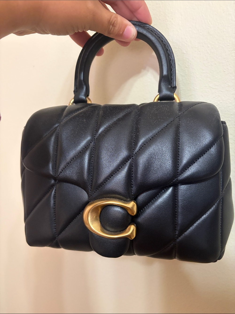 Coach Black Quilted Tabby Top Handle